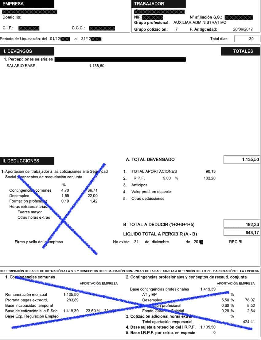 Ejemplo nomina socio trabajador
